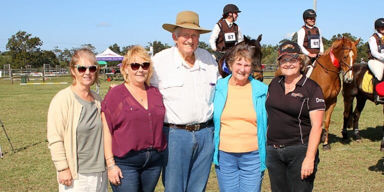 Jan Aitkens, Shirley Craig, Ron Munn, and Shirley's Two Daughters at Runcorn Horse and Pony Club for Annual Aitkens Showjumping Championship